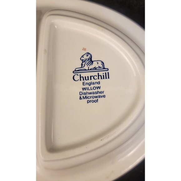Vintage Churchill Blue Willow Divided Dish - Picture 8 of 11